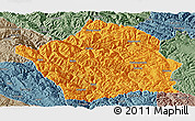 Political Panoramic Map of Baiyu, semi-desaturated