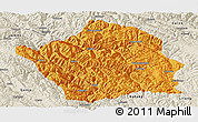 Political Panoramic Map of Baiyu, shaded relief outside