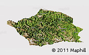 Satellite Panoramic Map of Baiyu, cropped outside