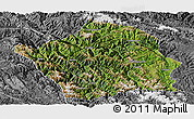 Satellite Panoramic Map of Baiyu, desaturated
