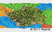 Satellite Panoramic Map of Baiyu, political outside