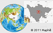 Physical Location Map of Baoxing, highlighted country, highlighted parent region