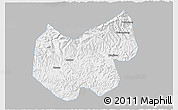 Gray 3D Map of Bazhong, single color outside