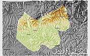 Physical 3D Map of Bazhong, darken, desaturated
