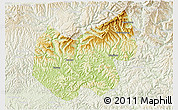 Physical 3D Map of Bazhong, lighten
