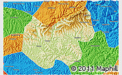 Physical 3D Map of Bazhong, political outside