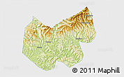Physical 3D Map of Bazhong, single color outside
