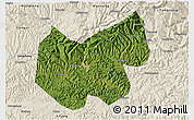 Satellite 3D Map of Bazhong, shaded relief outside
