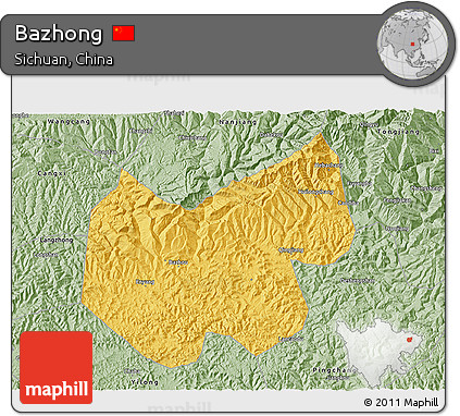 Savanna Style 3D Map of Bazhong