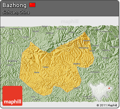 Savanna Style 3D Map of Bazhong