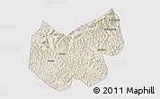 Shaded Relief 3D Map of Bazhong, cropped outside