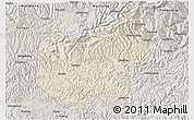 Shaded Relief 3D Map of Bazhong, semi-desaturated