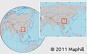 Gray Location Map of Bazhong, within the entire country