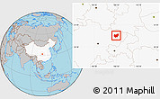 Gray Location Map of Bazhong, highlighted country
