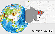 Physical Location Map of Bazhong, highlighted country, highlighted parent region