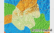 Physical Map of Bazhong, political outside