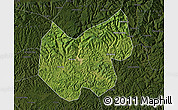 Satellite Map of Bazhong, darken