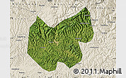 Satellite Map of Bazhong, shaded relief outside