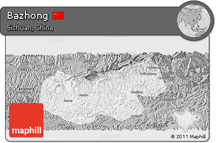 Gray Panoramic Map of Bazhong