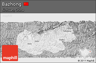 Gray Panoramic Map of Bazhong
