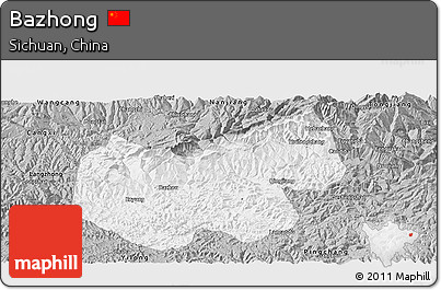 Gray Panoramic Map of Bazhong