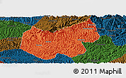 Political Panoramic Map of Bazhong, darken