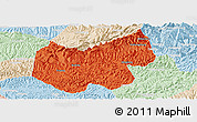 Political Panoramic Map of Bazhong, lighten
