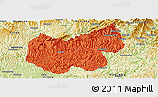 Political Panoramic Map of Bazhong, physical outside