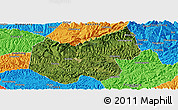 Satellite Panoramic Map of Bazhong, political outside