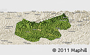 Satellite Panoramic Map of Bazhong, shaded relief outside