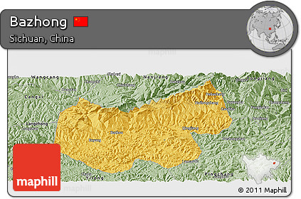 Savanna Style Panoramic Map of Bazhong