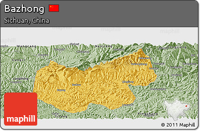 Savanna Style Panoramic Map of Bazhong