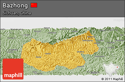 Savanna Style Panoramic Map of Bazhong
