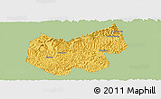 Savanna Style Panoramic Map of Bazhong, single color outside