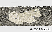 Shaded Relief Panoramic Map of Bazhong, darken