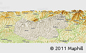 Shaded Relief Panoramic Map of Bazhong, physical outside