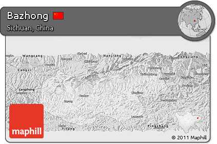 Silver Style Panoramic Map of Bazhong