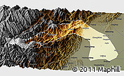 Physical 3D Map of Chongqing, darken