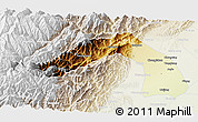 Physical 3D Map of Chongqing, lighten