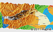 Physical 3D Map of Chongqing, political outside