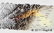 Physical 3D Map of Chongqing, semi-desaturated