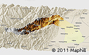 Physical 3D Map of Chongqing, shaded relief outside