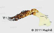 Physical 3D Map of Chongqing, single color outside