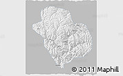 Gray 3D Map of Danba, single color outside
