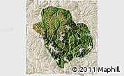 Satellite 3D Map of Danba, shaded relief outside