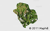 Satellite 3D Map of Danba, single color outside