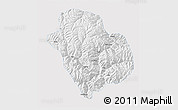 Silver Style 3D Map of Danba, single color outside
