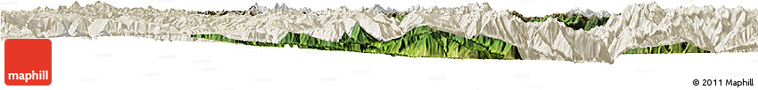 Satellite Horizon Map of Danba, shaded relief outside