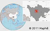 Gray Location Map of Danba, highlighted country, highlighted parent region