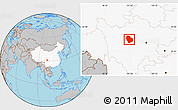 Gray Location Map of Danba, highlighted country